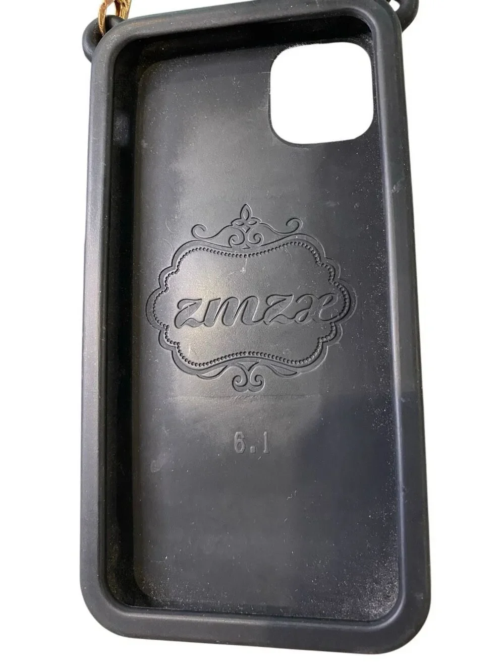 Flawed Black Quilted Crossbody iPhone 11 Case Wallet Chain Card Holder Silicone